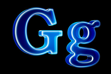 Leinwandbilder - Letters G with hologram effect, 3D rendering