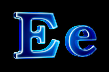 Leinwandbilder - Letters E with hologram effect, 3D rendering