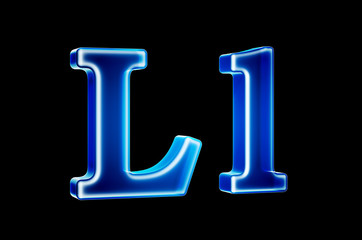Leinwandbilder - Letters L with hologram effect, 3D rendering