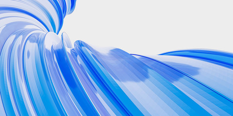 Poster - Abstract futuristic modern blue waves swirl structure background 3d render illustration