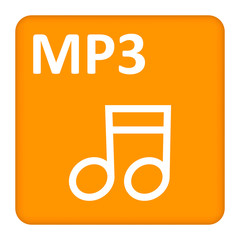 Poster - mp3 icon in yellow and white colors. vector illustration
