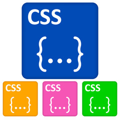Poster - modern css sign in yellow, pink, purple and blue colors. vector illustration