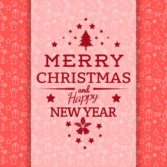 Poster - Christmas postcard ornament decoration background. Vector illustration Eps 10. Happy new year message, Happy holidays wish.