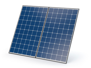 isolated solar panels - 3d illustration