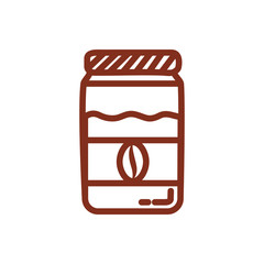 Sticker - coffee bottle product with seed line style icon