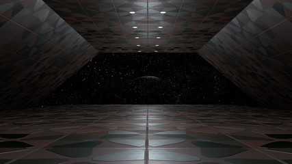 Wall Mural - Space environment, ready for comp of your characters.3D rendering