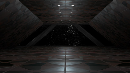 Wall Mural - Space environment, ready for comp of your characters.3D rendering