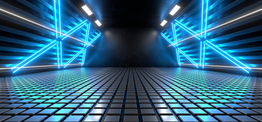 Wall Mural - beautiful composition of colored neon lights on a black background. 3d rendering image.