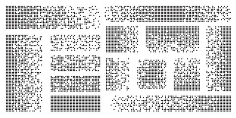 dispersed background. disintegration pixel effect illustration. vector rectangle elements. disappear