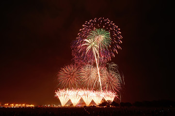 Fireworks show in Lantern Festival inTainan,Taiwan 