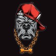gangster pitbull head vector logo