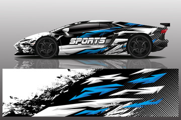 Wall Mural - sport car decal wrap design vector