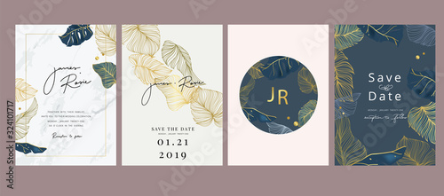 Wedding luxury set Invitation, floral invite thank you, rsvp modern card Design Poster Mural XXL
