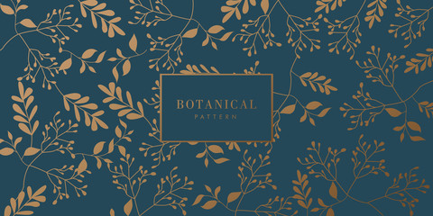 Green and Gold Botanical Background