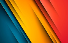 Modern Abstract Background Hipster Design. Yellow, Orange And Blue Overlap Layer Background.