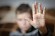© alexxndr - Stop hand of child, sign of anti violence