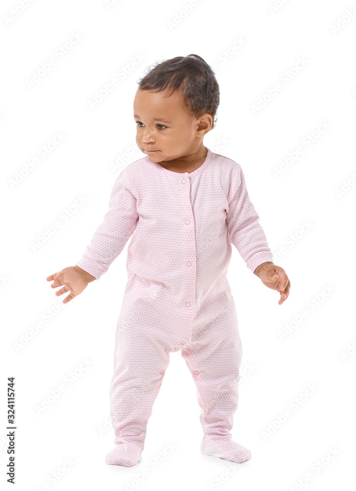 Cute African-American baby isolated on white