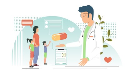 Wall Mural - pediatrician vector concept for web banner, website page