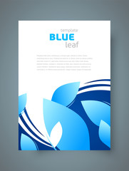 Flyer leaf blue element foliage cover background