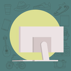 Sticker - desktop computer display isolated icon