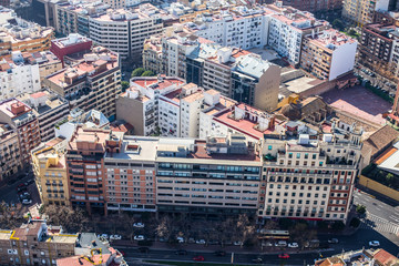 Vista aérea de la ciudad de Valencia donde se ven los edificios habituales de construcción de la capital española