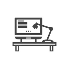 Poster - Office Desk Icon Design. Modern Vector Illustration isolated on white background