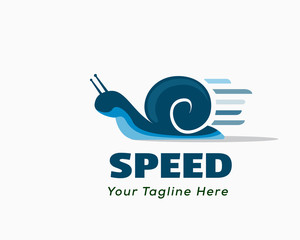 Moving fast snail logo design inspiration