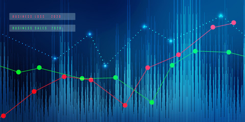 Poster - 2d rendering Stock market online business concept. business Graph 