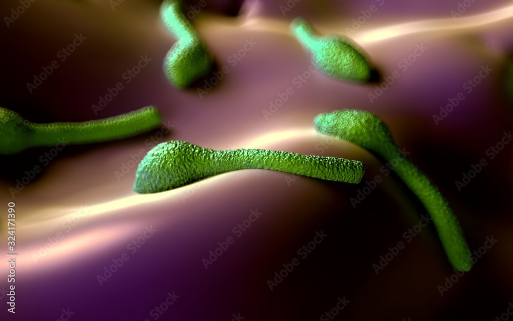 Ilustración de Stock 3d illustration - Clostridium Tetani Bacterium ...