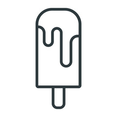 Sticker - Ice cream line icon on white background