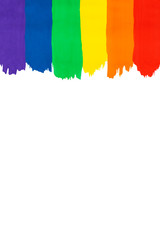 Wall Mural - Lgbt background with copy space. Abstract painting rainbow gradient, hand drawn.