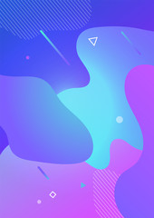 Fototapete - Abstract fluid flat design gradient background vector