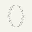 Elegant oval wreath for wedding design.