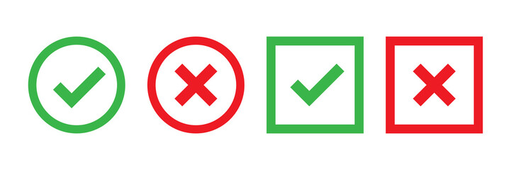 Poster - checkmark cross on white background. isolated vector sign symbol. checkmark icon set. checkmark righ