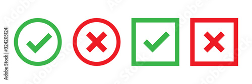 Fotomural Checkmark cross on white background