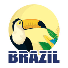 Canvas Print - brazil carnival poster with lettering and toucan