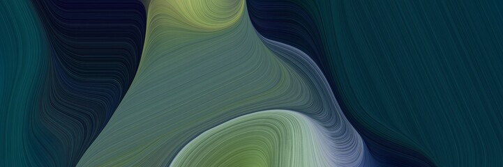 Poster - modern banner with very dark blue, gray gray and dim gray colors. dynamic curved lines with fluid flowing waves and curves