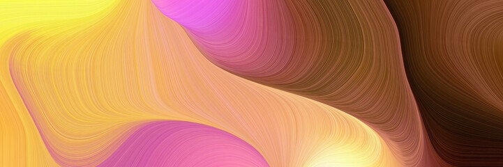 Poster - moving header design with peru, dark salmon and khaki colors. dynamic curved lines with fluid flowing waves and curves