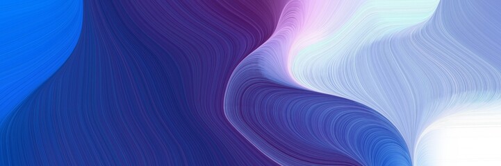 Poster - dynamic banner with dark slate blue, lavender blue and light pastel purple colors. dynamic curved lines with fluid flowing waves and curves