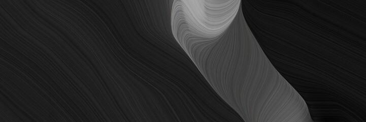 Poster - colorful horizontal header with very dark green, gray gray and dim gray colors. dynamic curved lines with fluid flowing waves and curves