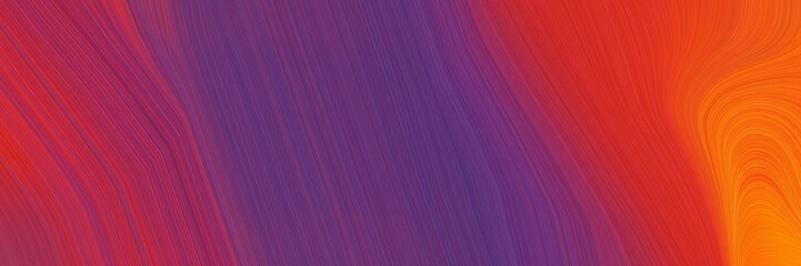 Poster - artistic banner design with dark moderate pink, orange red and dark slate blue colors. dynamic curved lines with fluid flowing waves and curves