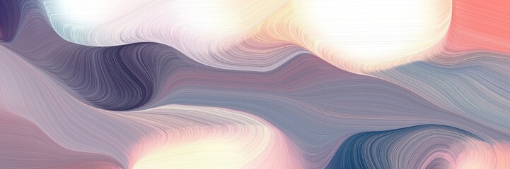 Poster - decorative header design with silver, pastel purple and linen colors. dynamic curved lines with fluid flowing waves and curves