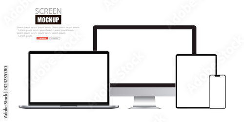 Fotografía Mockup set of device