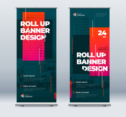 Wall Mural - business roll up banner. abstract roll up background for presentation. vertical roll up, x-stand, ex