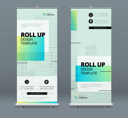 Wall Mural - light business roll up banner. abstract roll up background for presentation. vertical roll up, x-sta