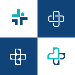Aufkleber - Set of medical healthcare logo icons. Medicine Cross sign vector design.