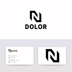 Aufkleber - Clean N letter logo icon sign vector design. Company business card with logotype.