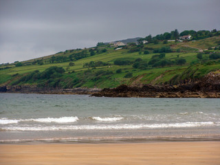 ocean coastline, water retreating