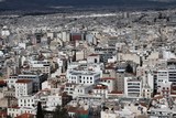 Fototapeta Paryż - Partial view of Athens city from Acropolis hill in Athens, Greece