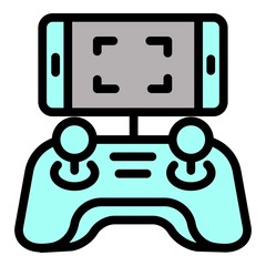 Poster - Phone drone control icon. Outline phone drone control vector icon for web design isolated on white background